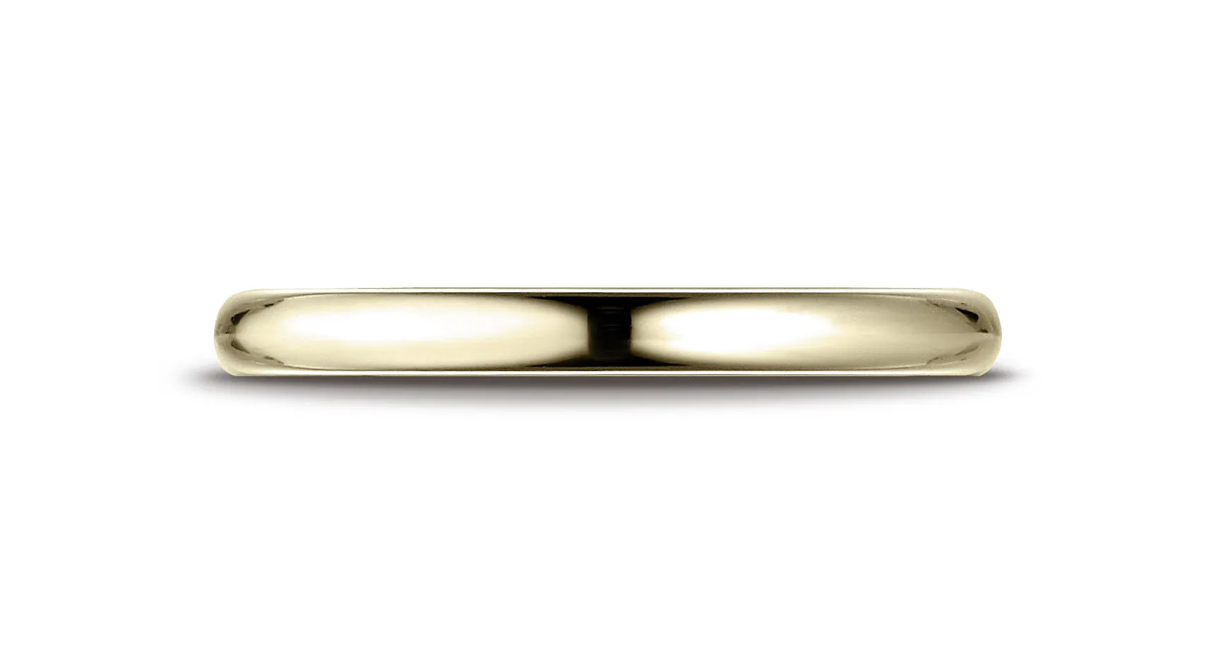 Benchmark 14K Yellow Gold 2.5mm Slightly Domed Standard Comfort-Fit Wedding Band Ring (Sizes 4 - 15 )