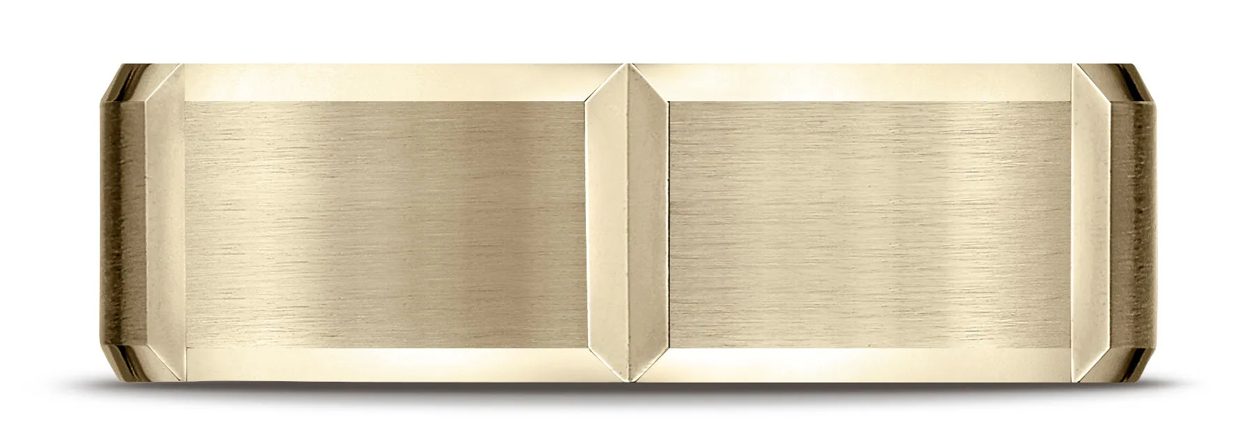 Benchmark 14k Yellow Gold 7mm Comfort-Fit Satin-Finished Grooves Carved Design Band, (Sizes 4-15)