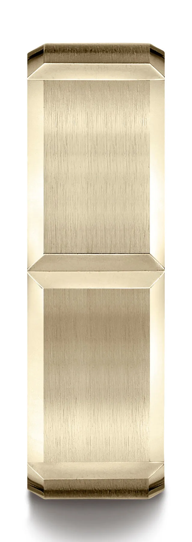 Benchmark 14k Yellow Gold 7mm Comfort-Fit Satin-Finished Grooves Carved Design Band, (Sizes 4-15)