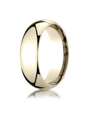Benchmark 14K Yellow Gold 7mm Slightly Domed Standard Comfort-Fit Wedding Band Ring (Sizes 4 - 15 )