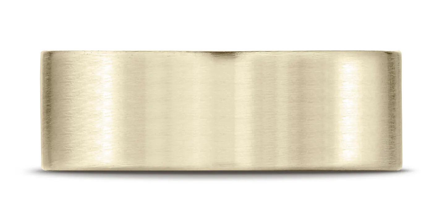 Benchmark 14K Yellow Gold 8mm Comfort-Fit Satin-Finished Carved Design Wedding Band Ring (Sizes 4 - 15 )