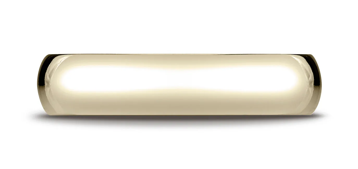 Benchmark 18K Yellow Gold 5mm Slightly Domed Standard Comfort-Fit Wedding Band Ring (Sizes 4 - 15 )