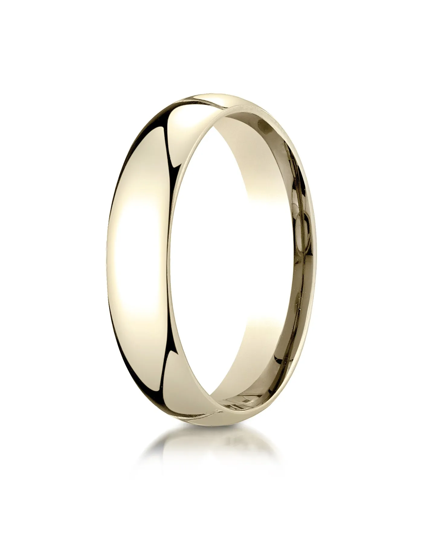 Benchmark 18K Yellow Gold 5mm Slightly Domed Standard Comfort-Fit Wedding Band Ring (Sizes 4 - 15 )