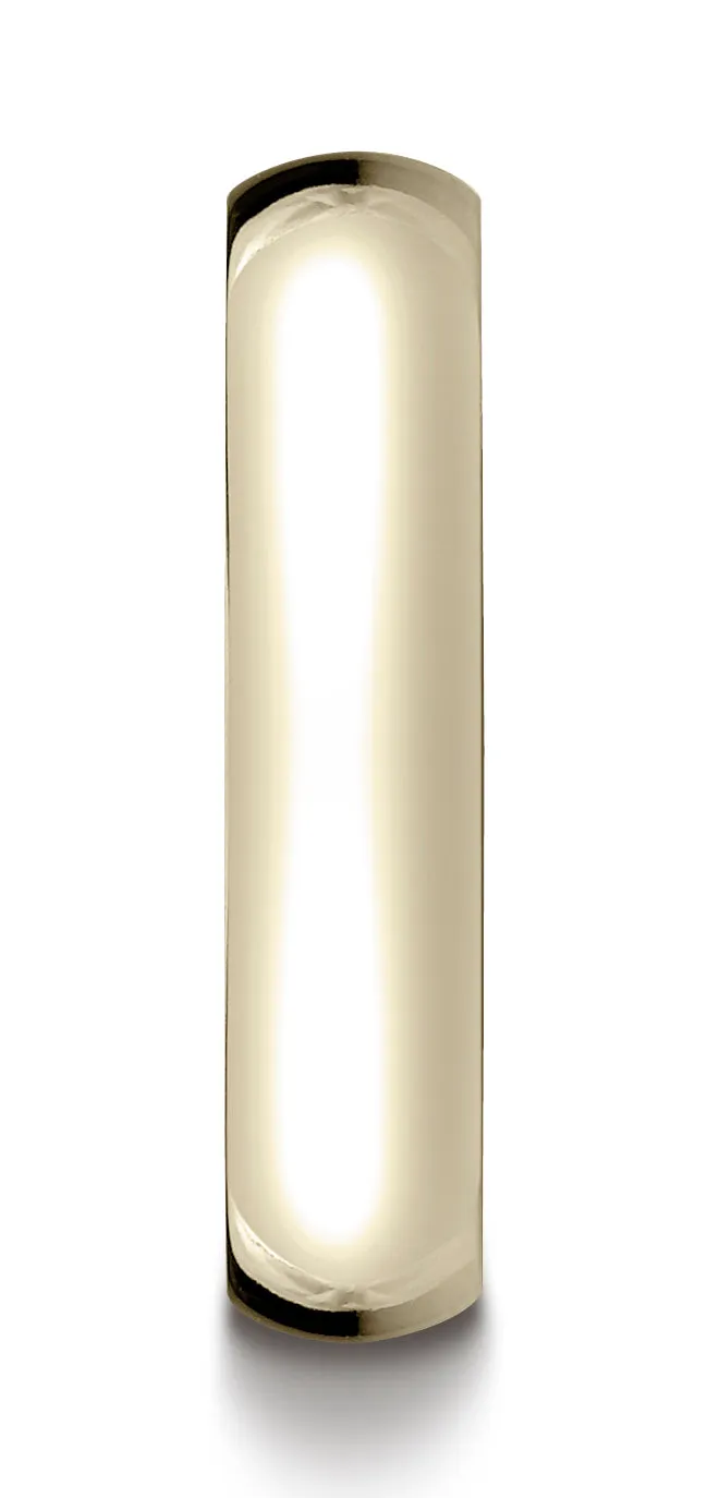 Benchmark 18K Yellow Gold 5mm Slightly Domed Standard Comfort-Fit Wedding Band Ring (Sizes 4 - 15 )