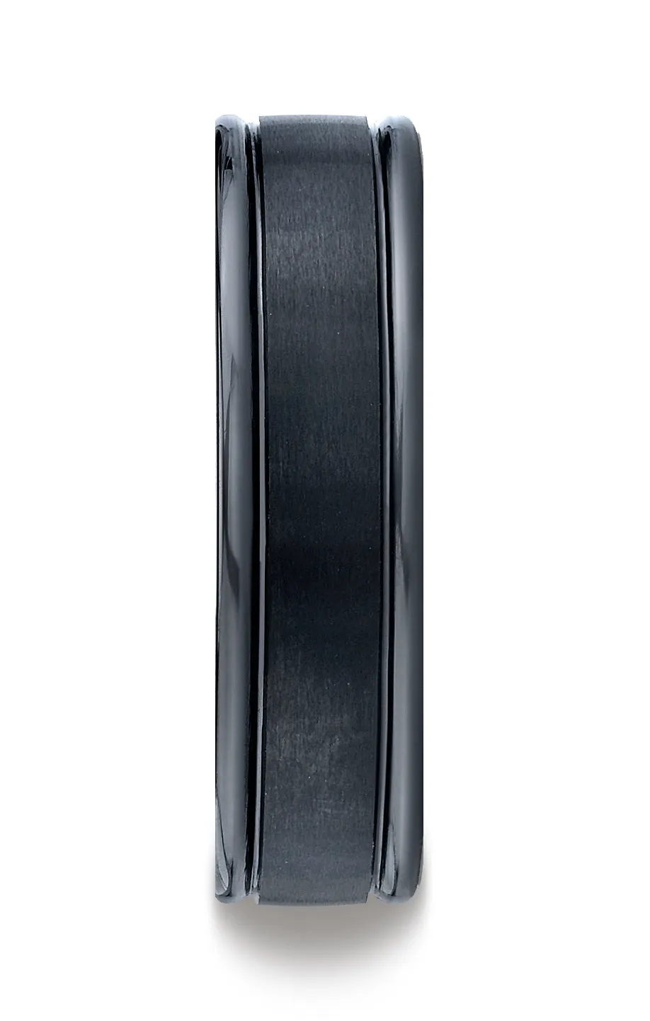 Benchmark Ceramic 6mm Comfort-Fit Satin-Finished Round Edge Design Wedding Band Ring, (Sizes 6 - 14)