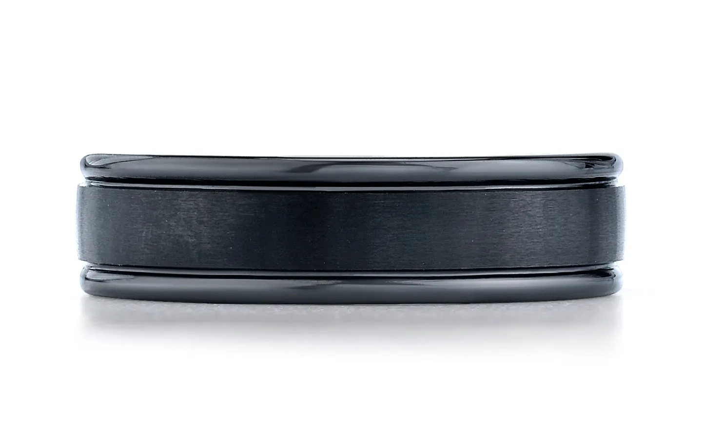 Benchmark Ceramic 6mm Comfort-Fit Satin-Finished Round Edge Design Wedding Band Ring, (Sizes 6 - 14)