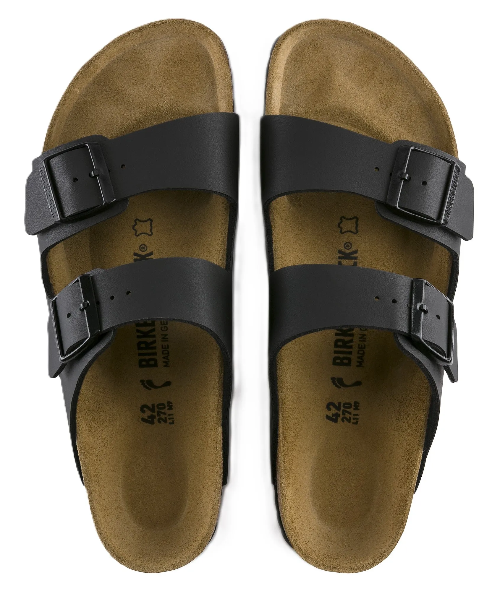 Birkenstock Arizona Sandals -  Black Birko-Flor | Comfortable Cork Footbed