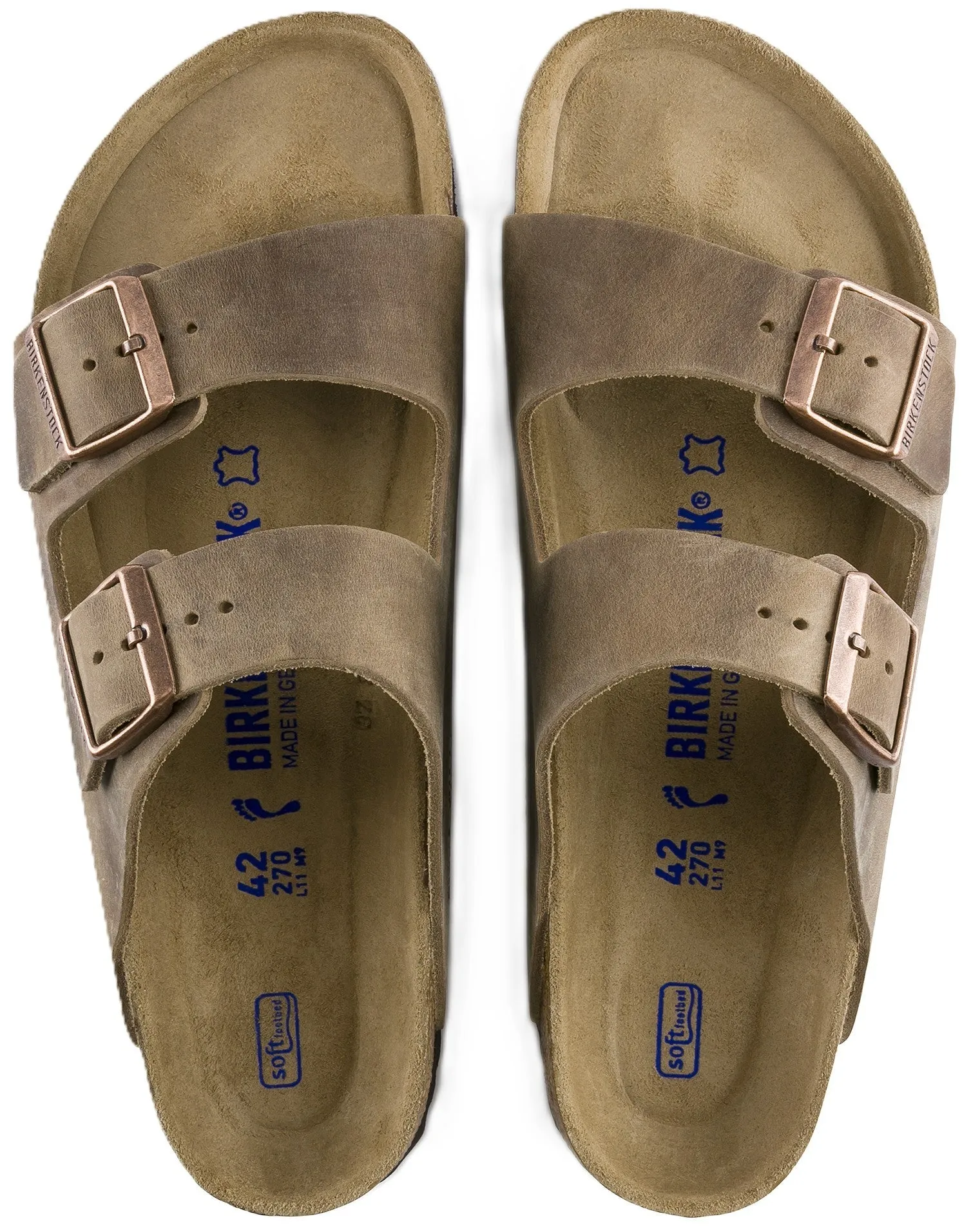 Birkenstock Arizona Sandals - Tobacco Brown Oiled Leather | Soft Footbed
