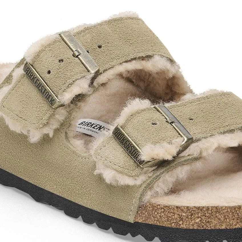 Birkenstock Arizona Taupe Suede Shearling
