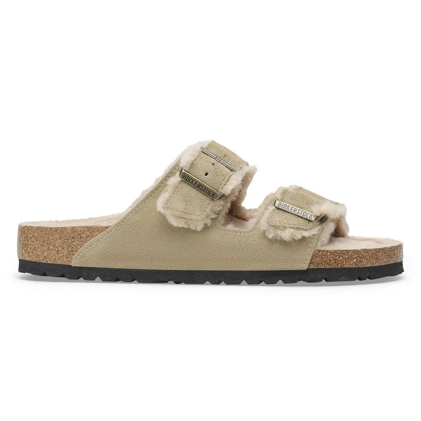 Birkenstock Arizona Taupe Suede Shearling