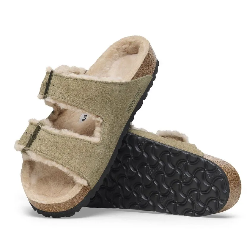 Birkenstock Arizona Taupe Suede Shearling