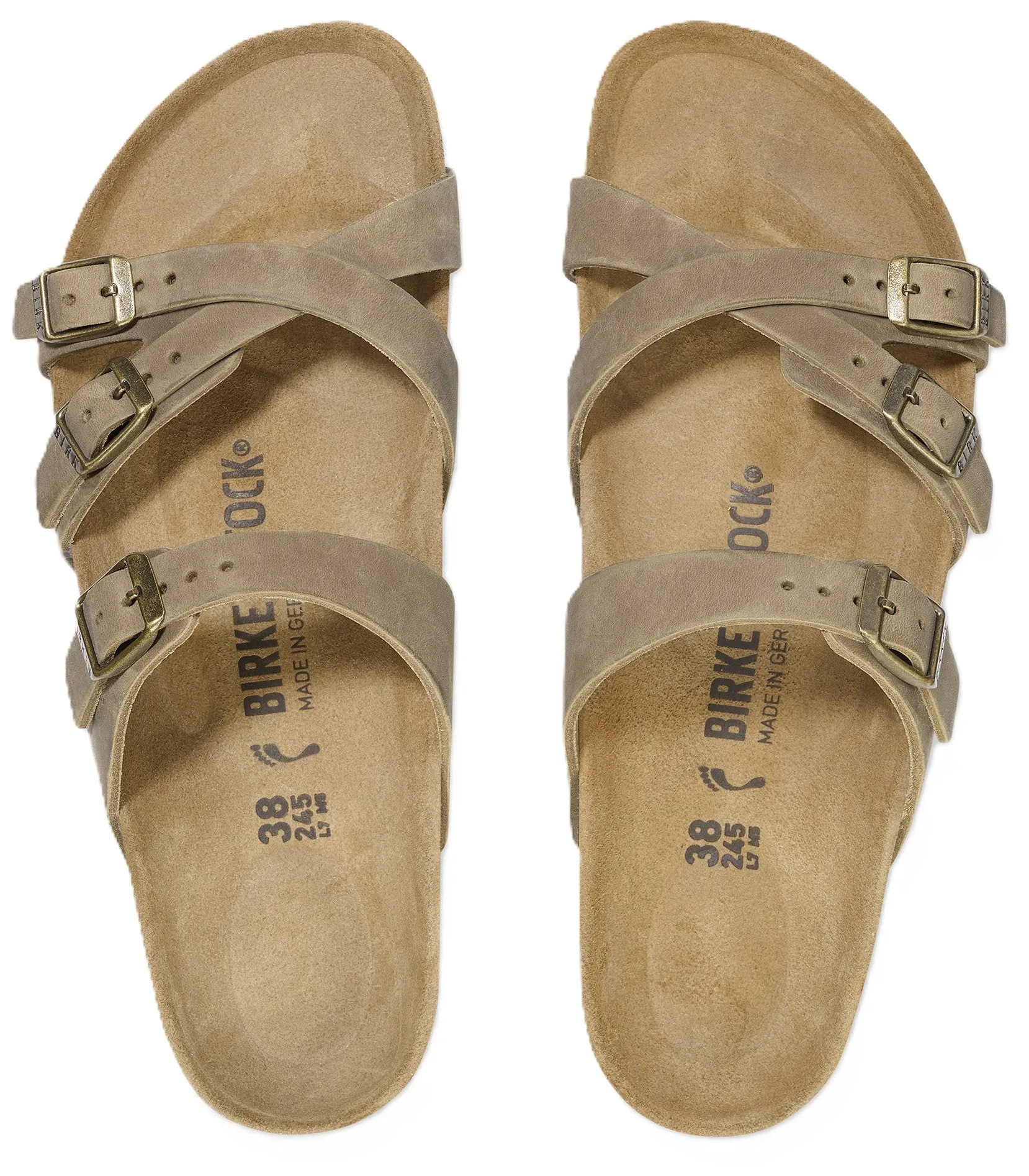 Birkenstock Franca Sandals - Tobacco Brown Oiled Leather | Comfortable Cork Footbed