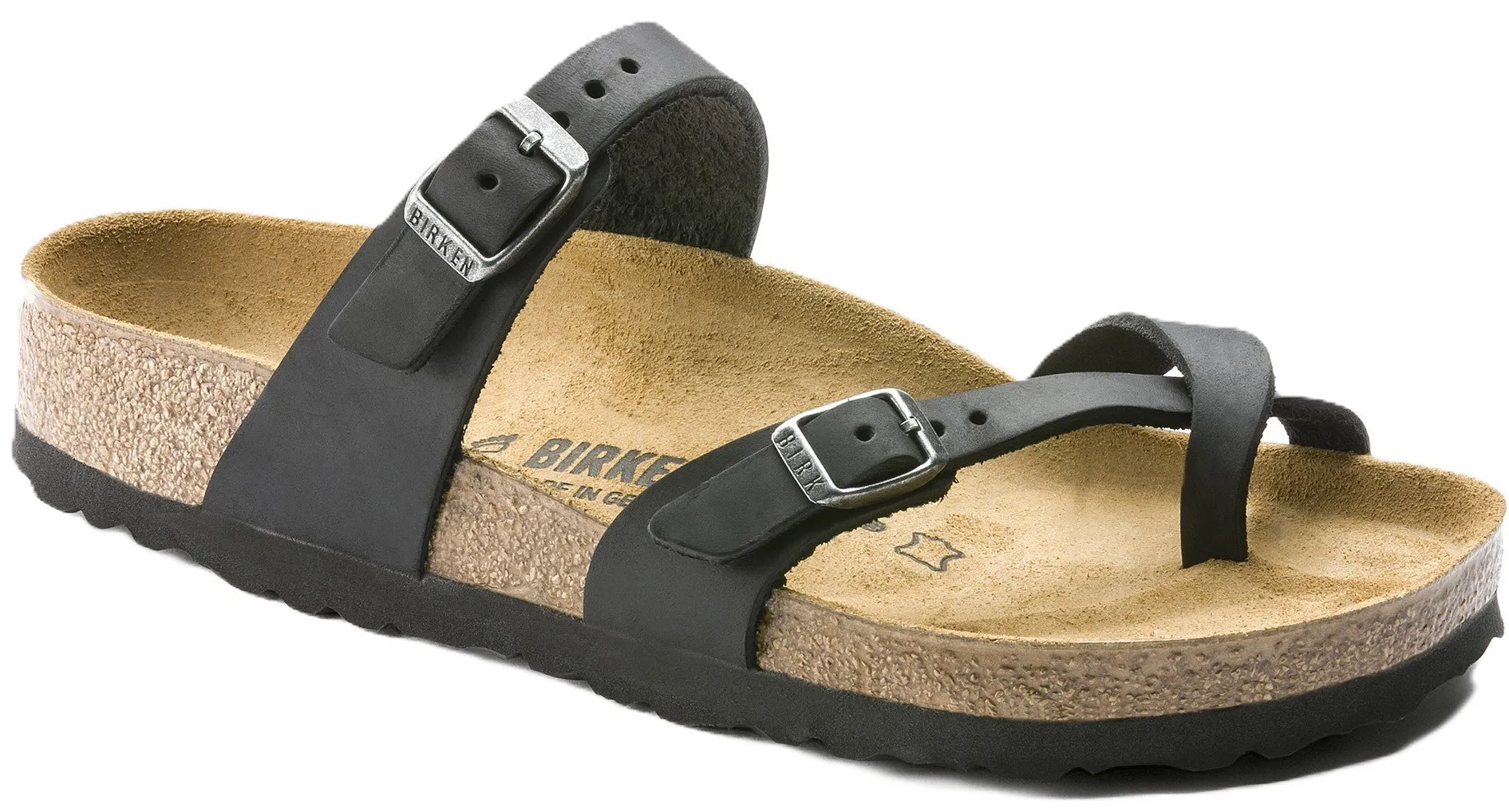 Birkenstock Mayari Sandals - Black Oiled Leather | Comfortable Cork Footbed