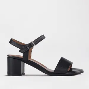 Block Heel Slingback Sandal in black - 12549