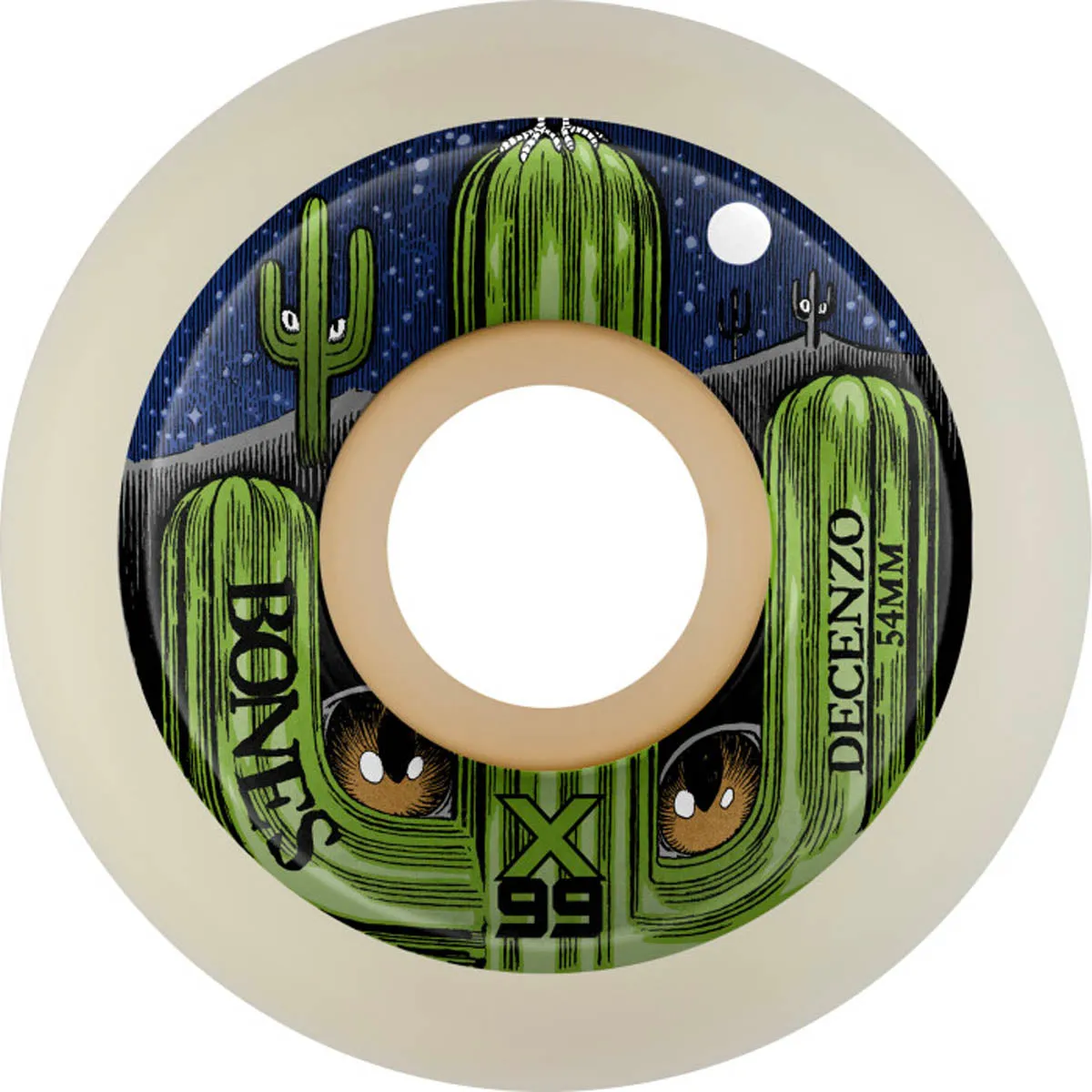 Bones - XF Decenzo Cat Eye Cacti 54MM 99A V5 Sidecut Skateboard Wheels