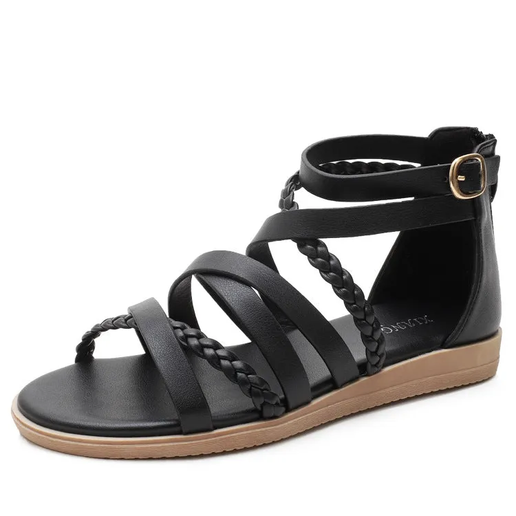 Braided Roman Flat Sandals