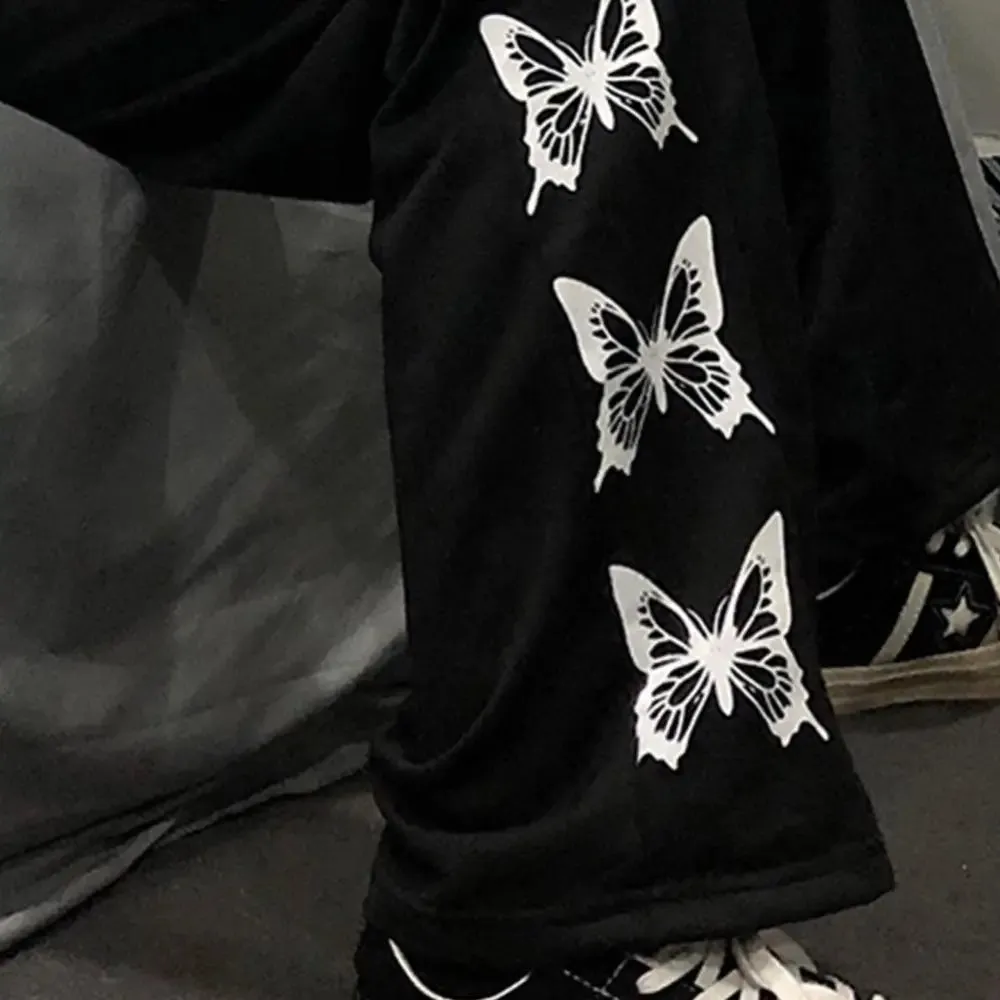 Butterfly Jogging Y2K Streetwear and Gothic Style