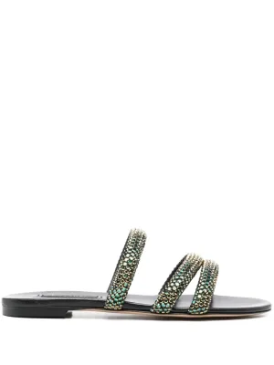 Casadei crystal-straps slides
