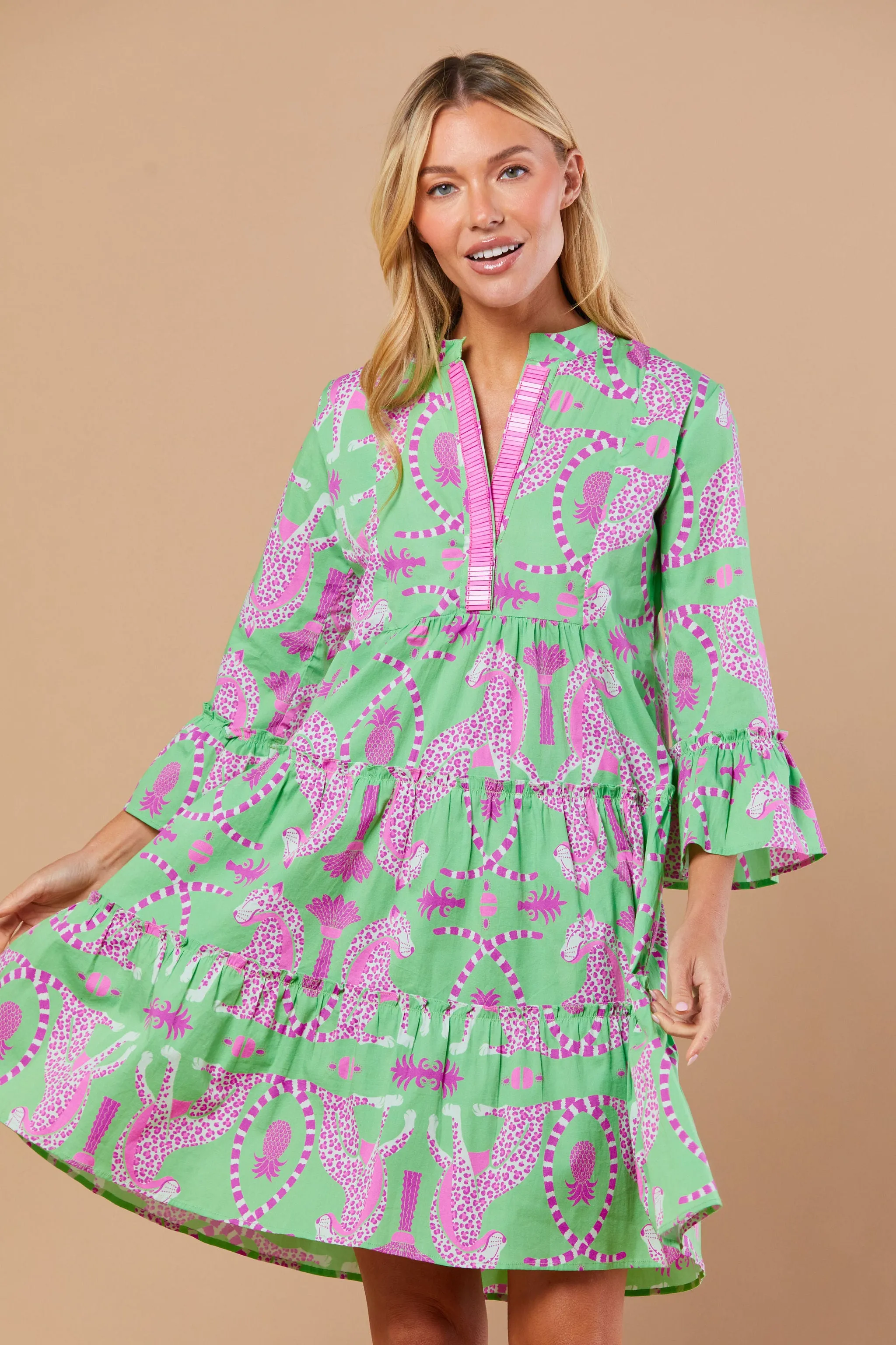 Caty Dress in Kiwi Prowess