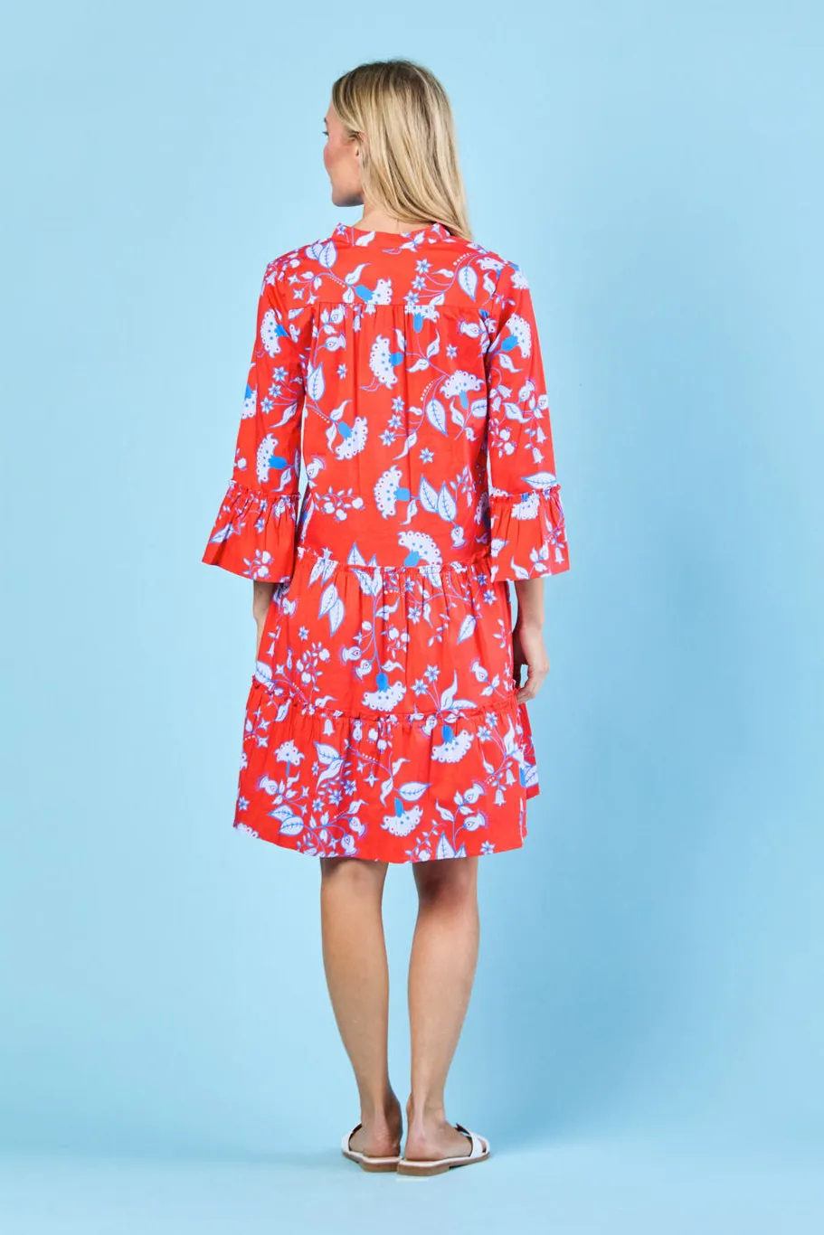 Caty Dress in Scarlet Blooms