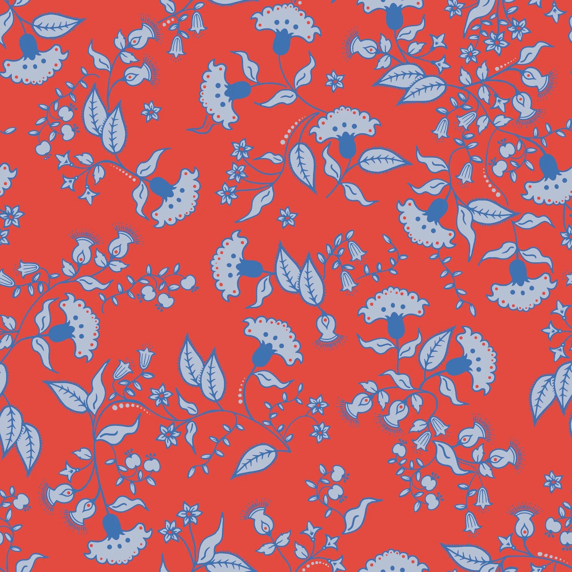 Caty Dress in Scarlet Blooms