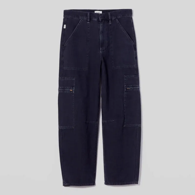 CITIZENS OF HUMANITY Marcelle Low Slung Sateen Cargo Pants in Washed Black