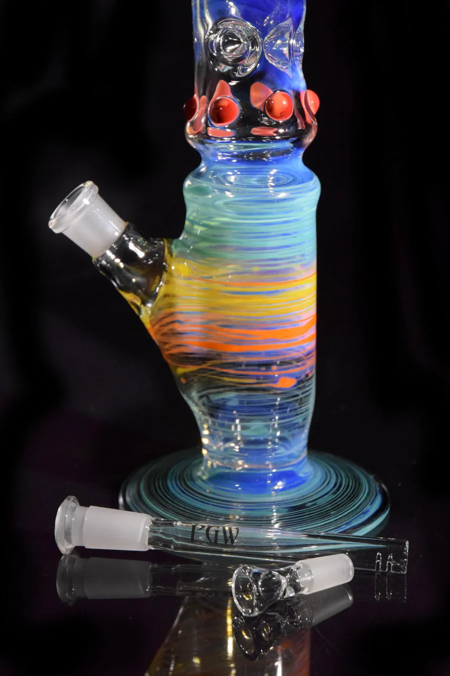 Colorful Band Wrapped Bong in Old School Style by Phil Sundling