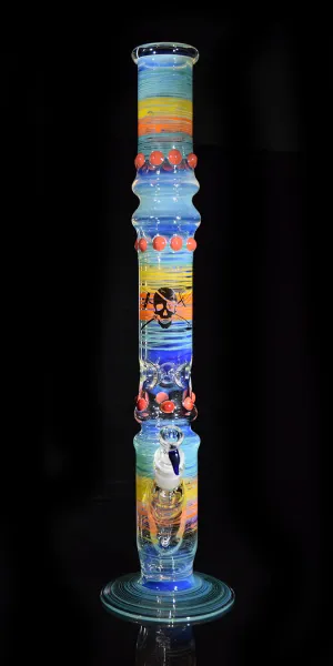 Colorful Band Wrapped Bong in Old School Style by Phil Sundling