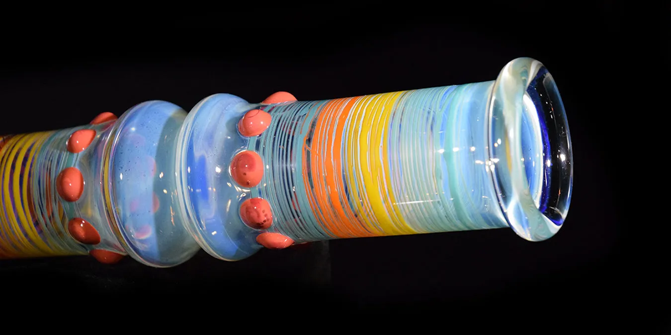 Colorful Band Wrapped Bong in Old School Style by Phil Sundling