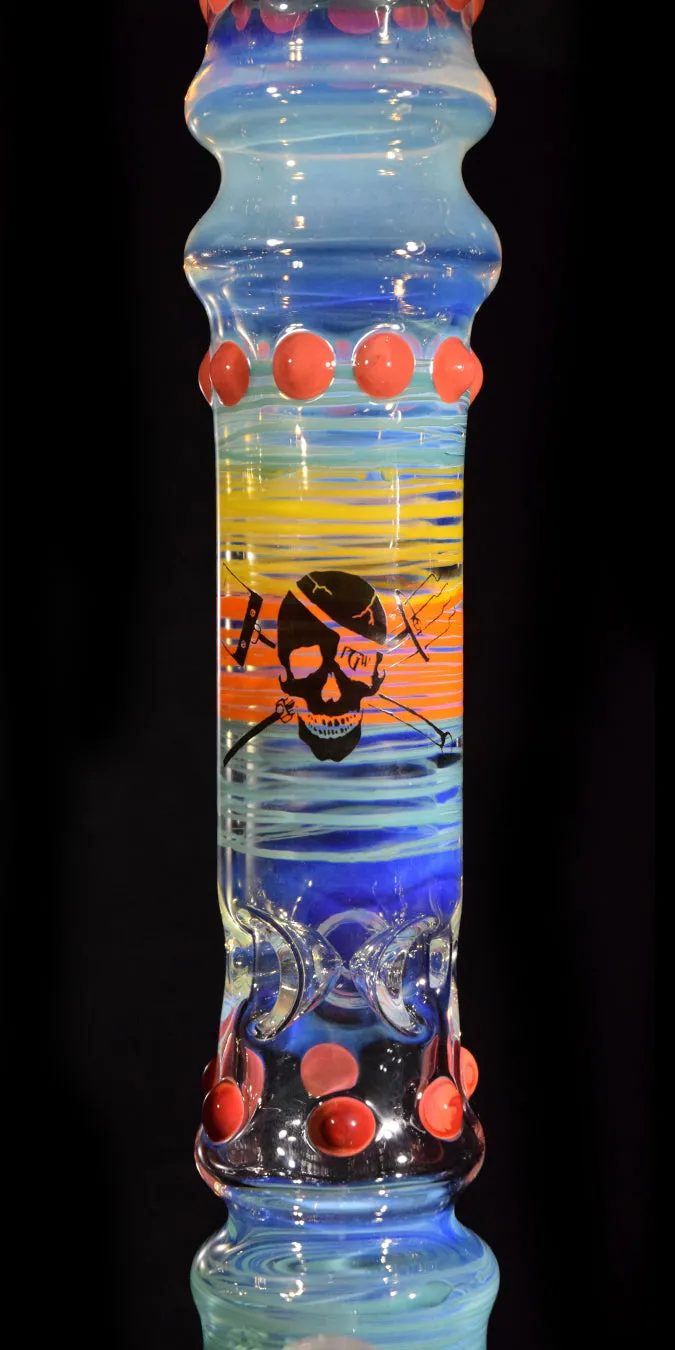 Colorful Band Wrapped Bong in Old School Style by Phil Sundling