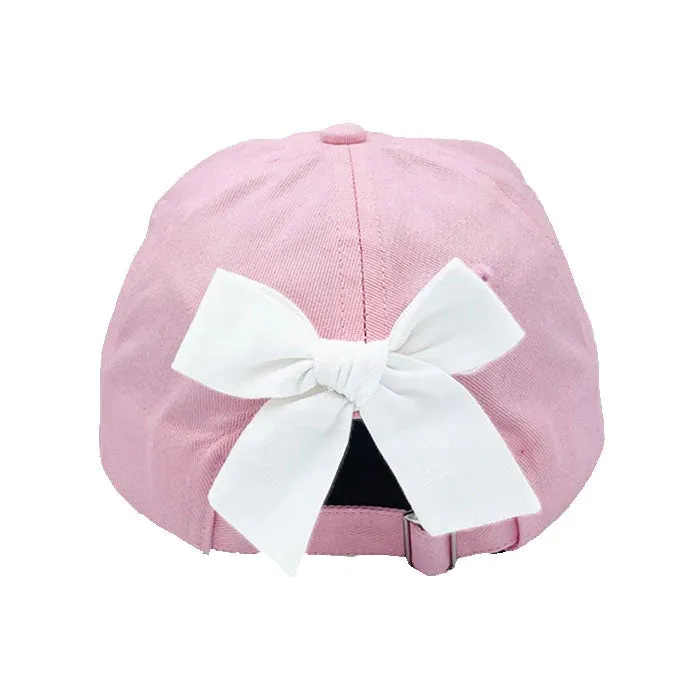 Customizable Bow Baseball Hat in Palmer Pink (Girls)