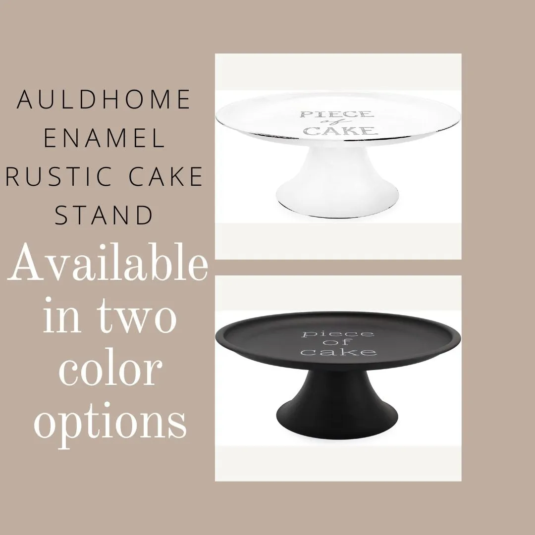 Enamelware Cake Stand, Round Metal Pedestal Style