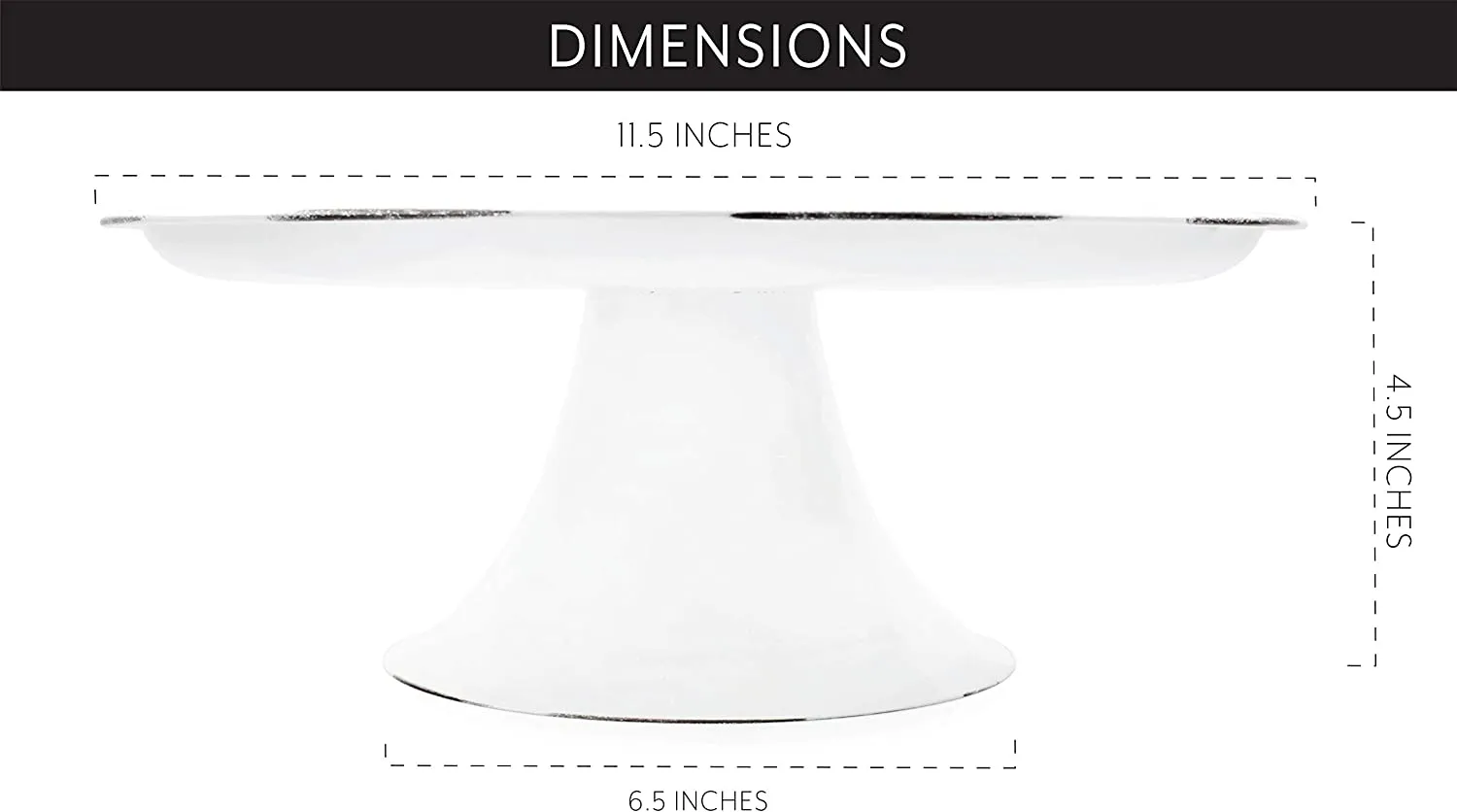 Enamelware Cake Stand, Round Metal Pedestal Style