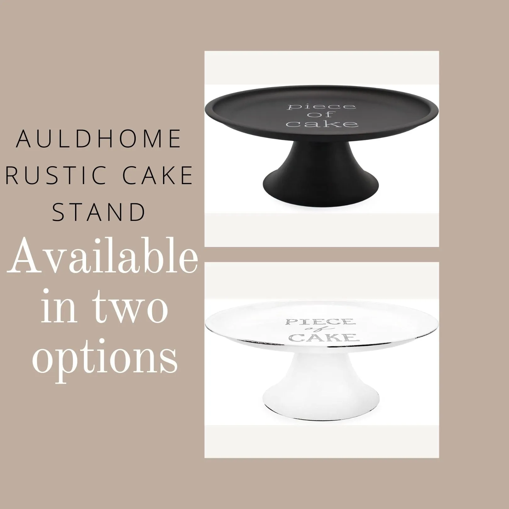 Enamelware Cake Stand, Round Metal Pedestal Style
