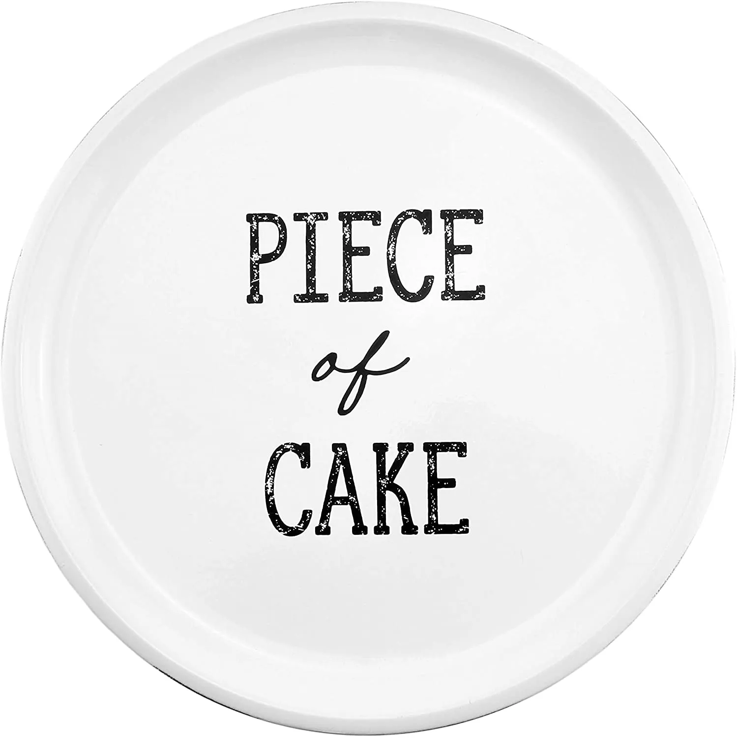 Enamelware Cake Stand, Round Metal Pedestal Style