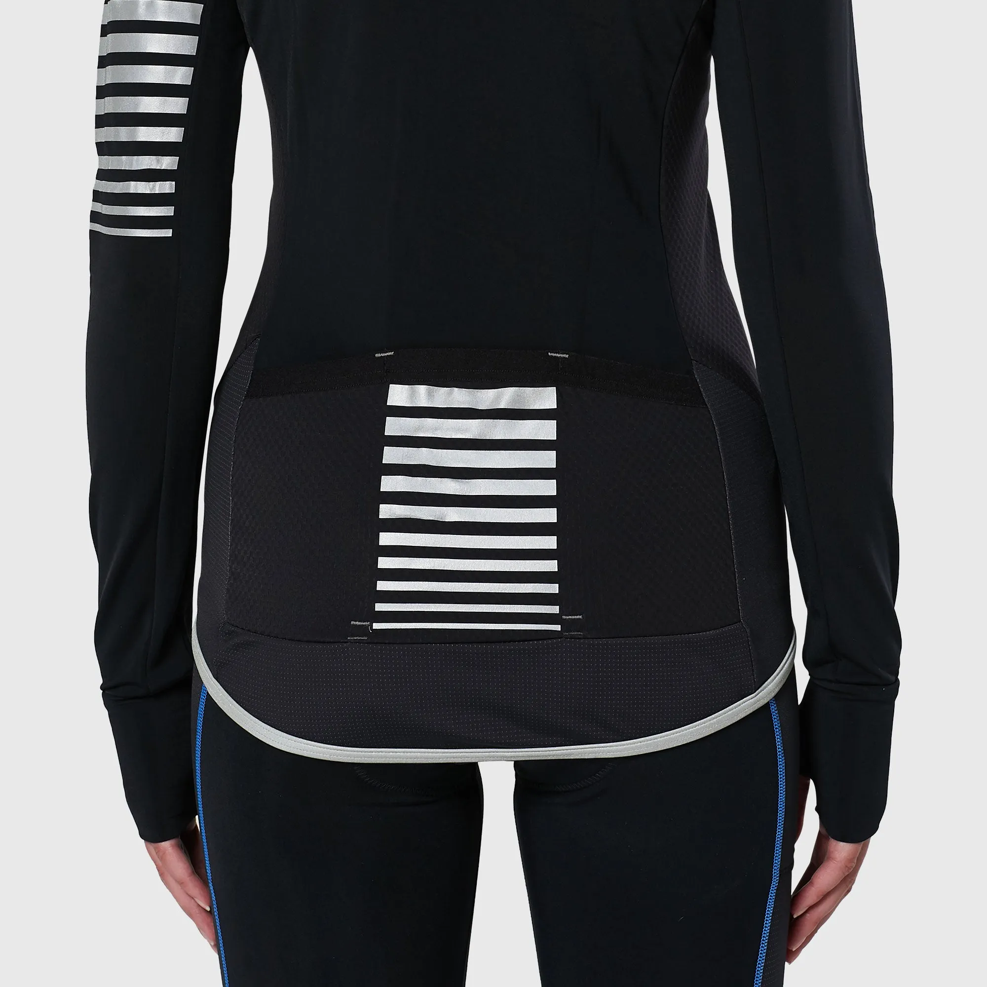 Fdx All Day Women's & Girl's Black Thermal Roubaix Long Sleeve Cycling Jersey