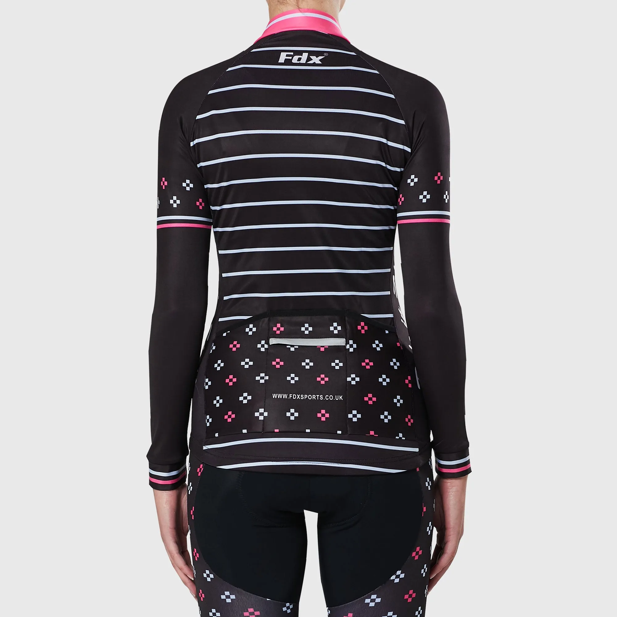 Fdx Ripple Women's & Girl's Pink Thermal Roubaix Long Sleeve Cycling Jersey