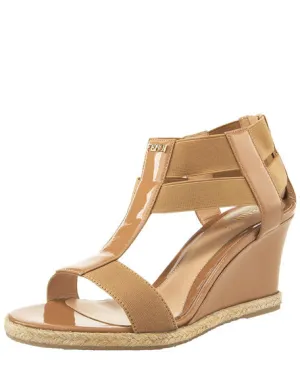 FENDI CARIOCA BANDED STRAP WEDGE HEEL ESPADRILLE SANDALS