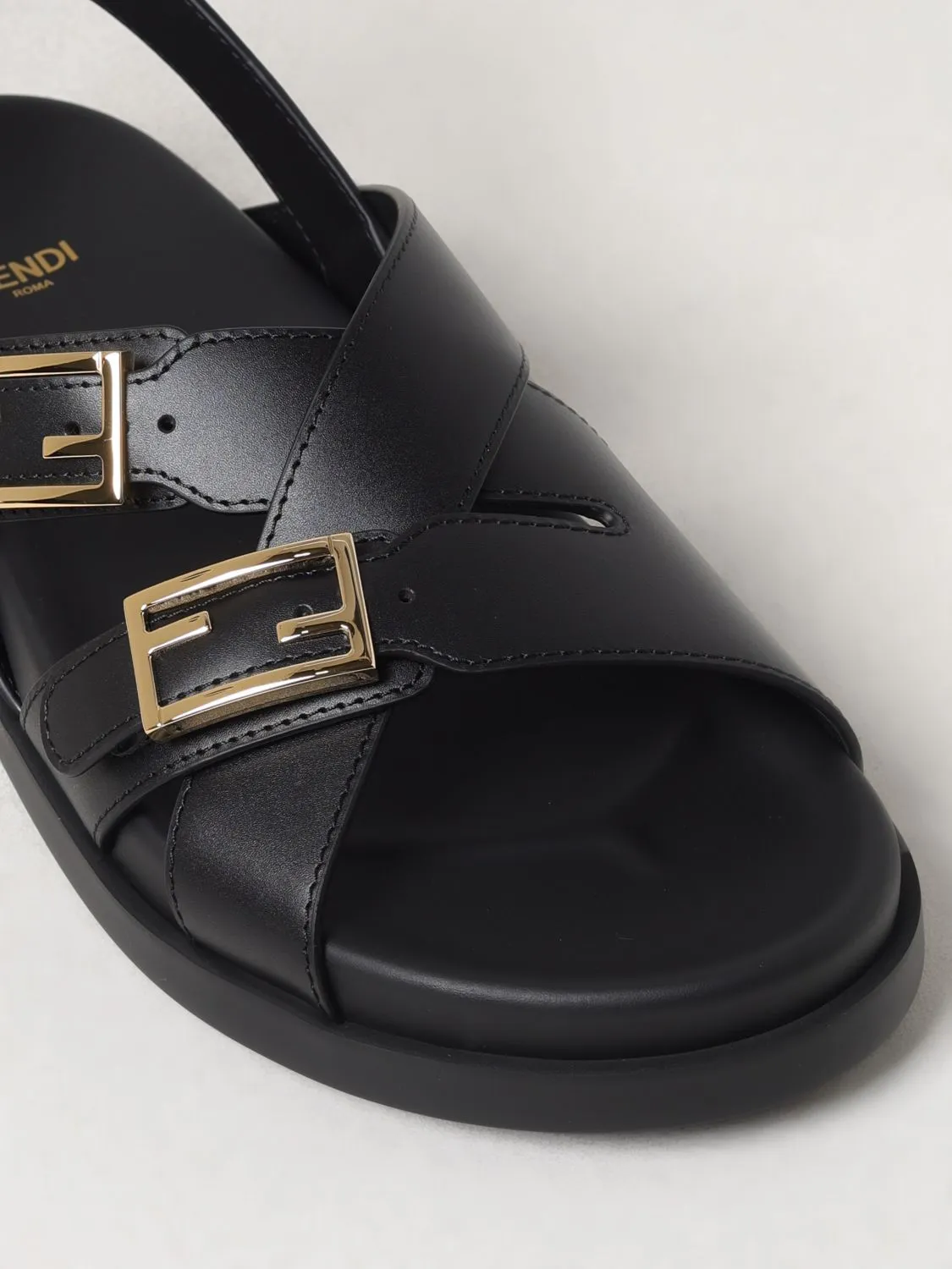 Fendi Flat Sandals Woman Black