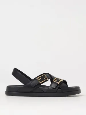 Fendi Flat Sandals Woman Black