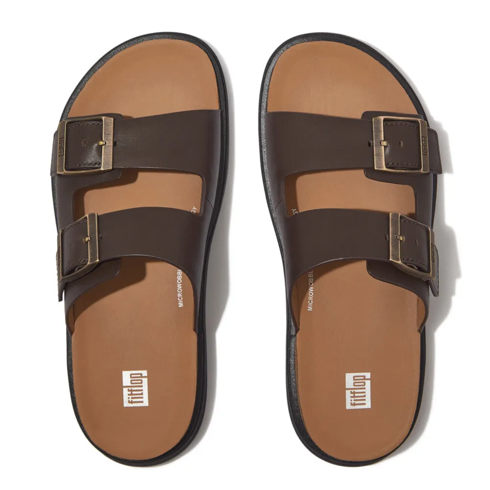 FitFlop Gen-FF Mens Buckle Two-Bar Leather Slides