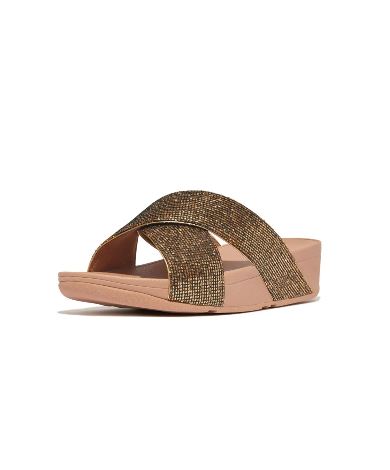 Fitflop Lulu Glitterball Cross Slide Gold