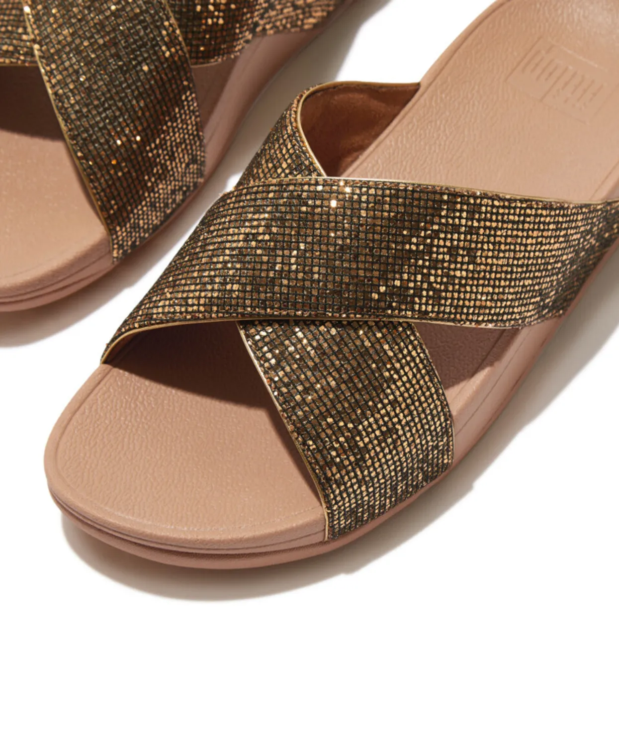 Fitflop Lulu Glitterball Cross Slide Gold