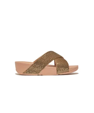 Fitflop Lulu Glitterball Cross Slide Gold