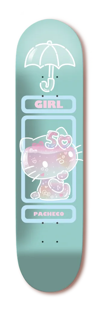 Girl x Hello Kitty 50th Pacheco 8.5" Twin Tail Skateboard Deck