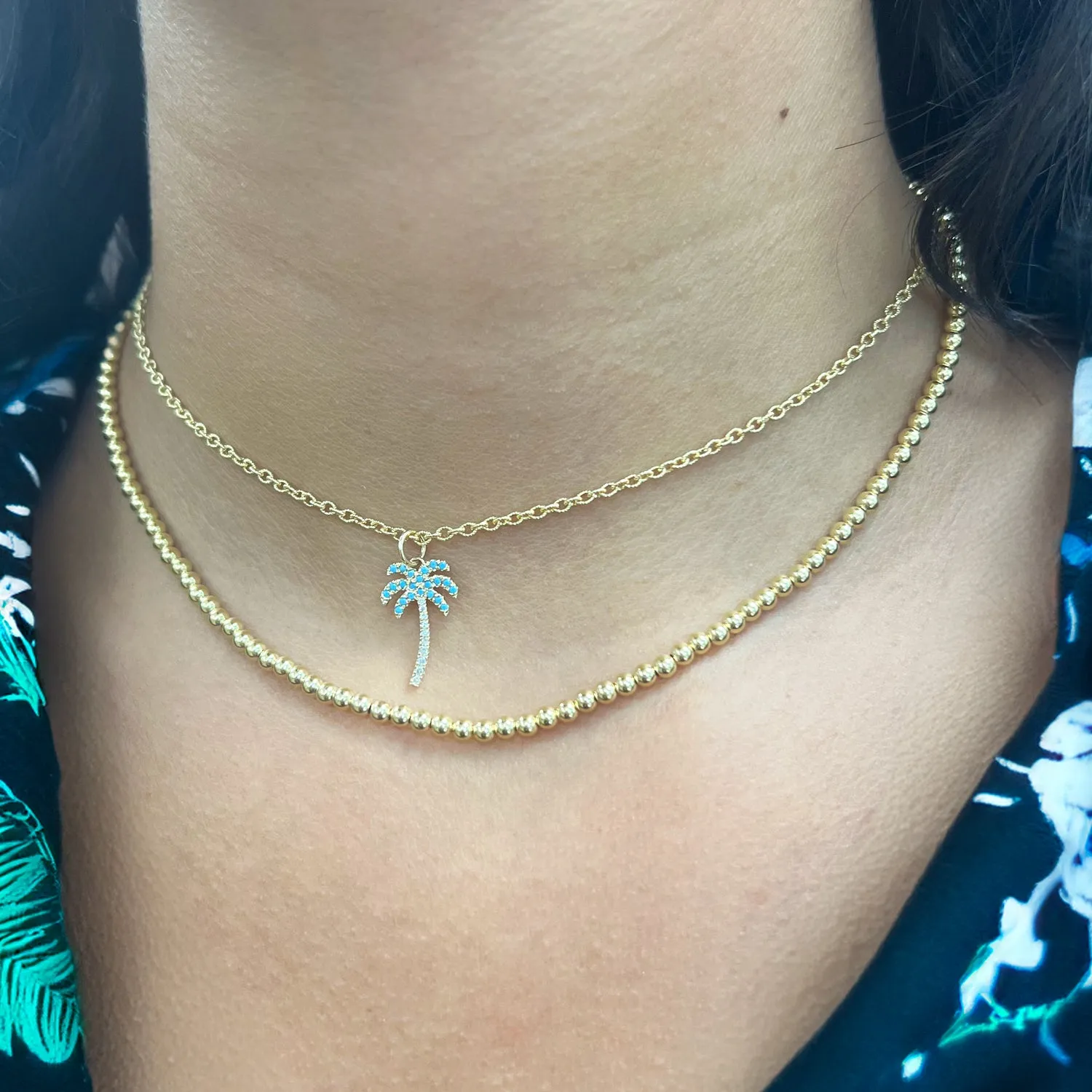 Gold Ball Bead Chain Necklace