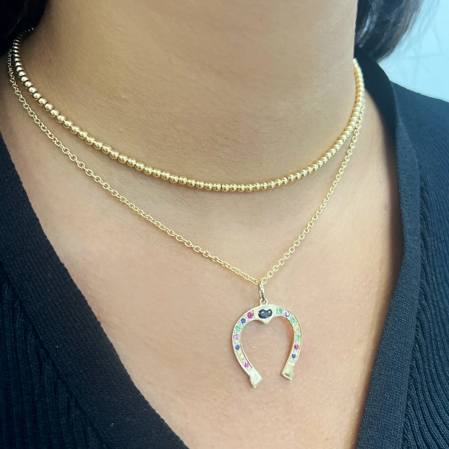 Gold Ball Bead Chain Necklace