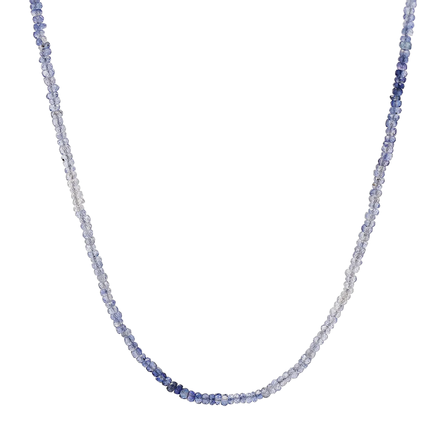 Gradient Blue Sapphire Beaded Necklace