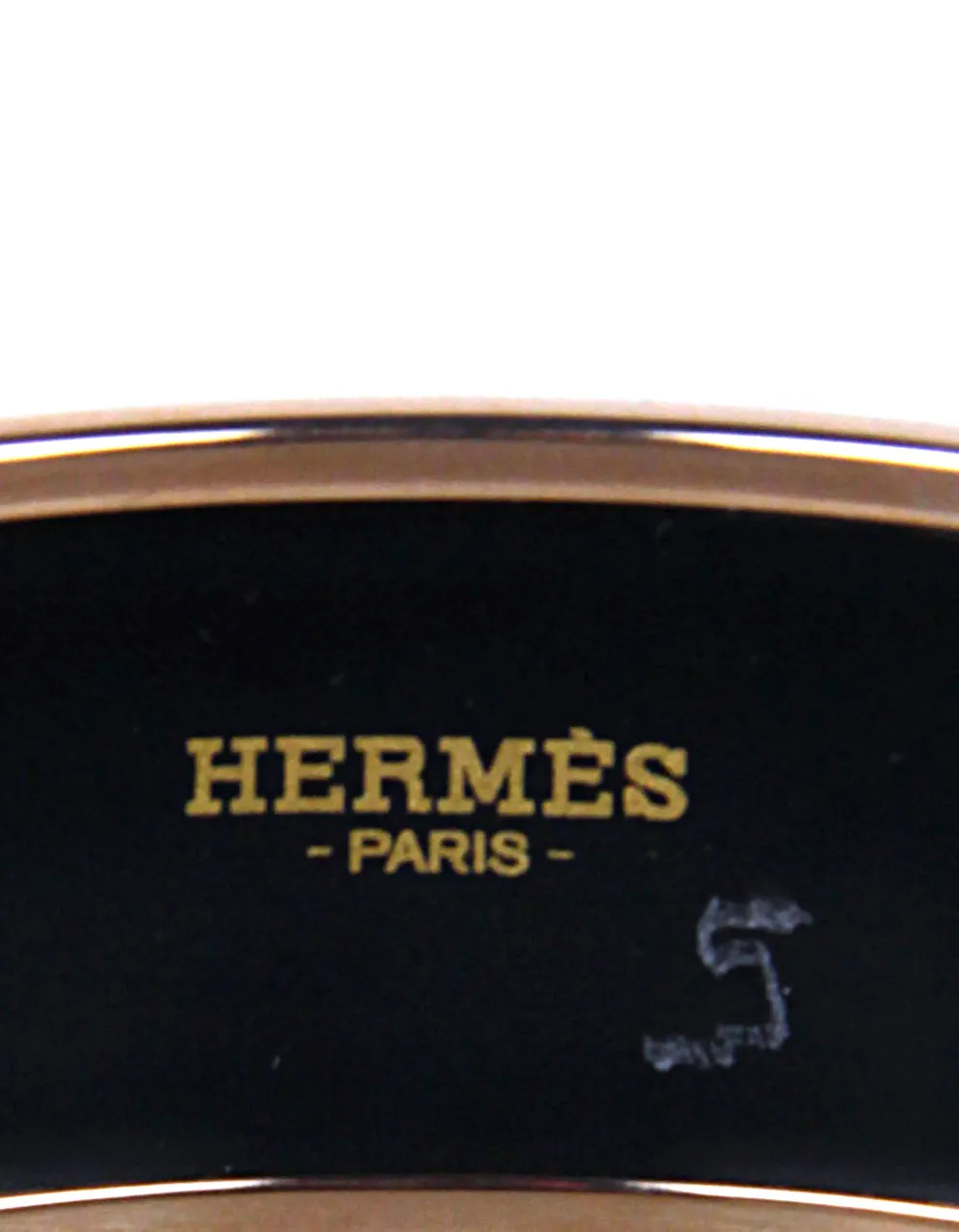 Hermes NEW Rose Gold/Miami Washingtons Carriage Wide Enamel Bangle sz 65