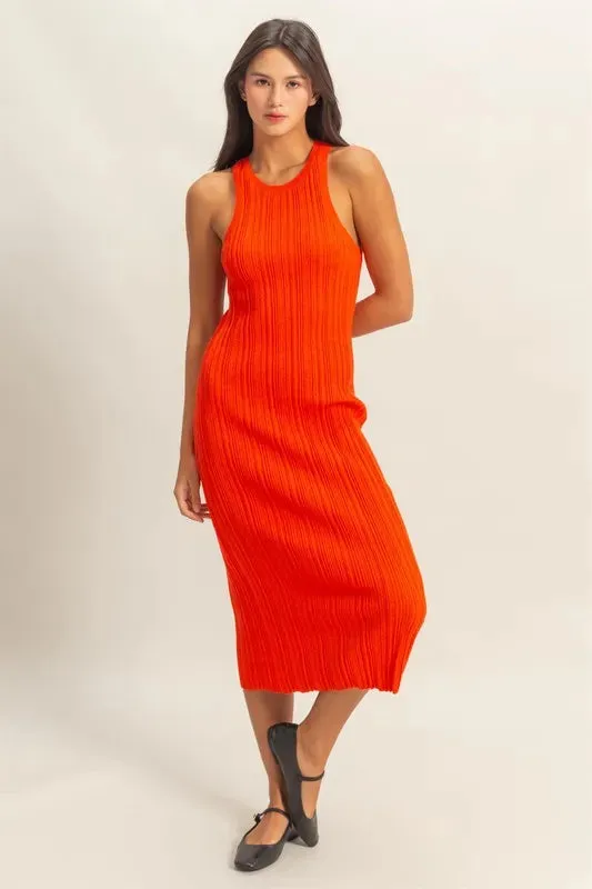 HYFVE Round Neck Bodycon Ribbed Knit Dress